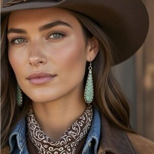 Nwt Turquoise Drop Earrings western